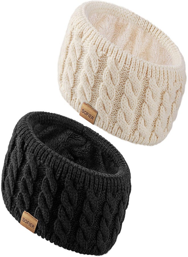 Sofier Winter Headbands for Women Knit Ear Warmers Soft Fuzzy Fleece Lined Cold Weather Ear Muffs Christmas Stocking Stuffers Gifts - Image 1